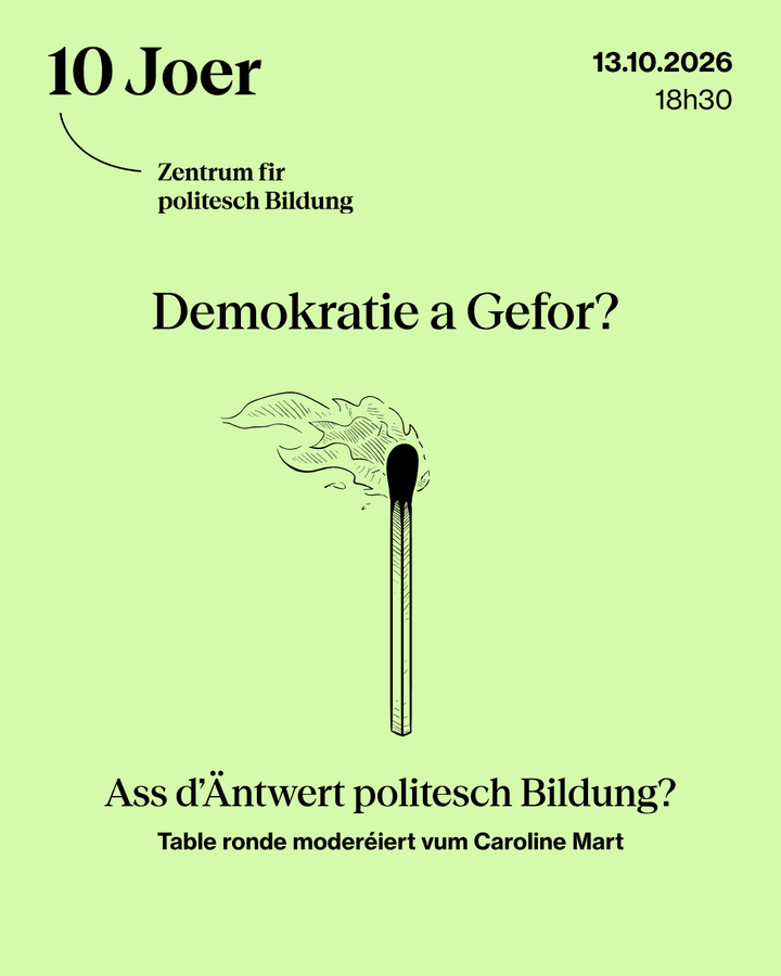 Table Ronde: « Demokratie a Gefor? Ass d'Äntwert politesch Bildung? »