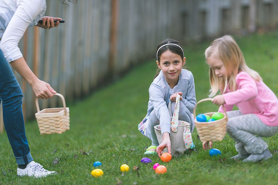 kideaz chasse oeufs enfants jardin