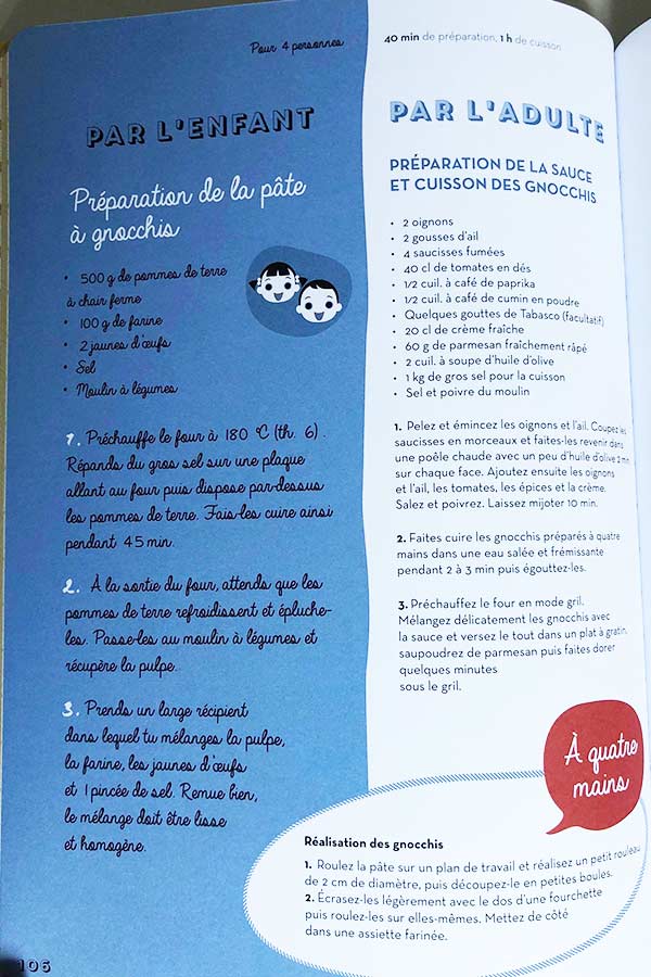 kideaz cuisine a 4 mains hachette recette gnocchis