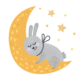 kideaz byebye lit petit lapin lune