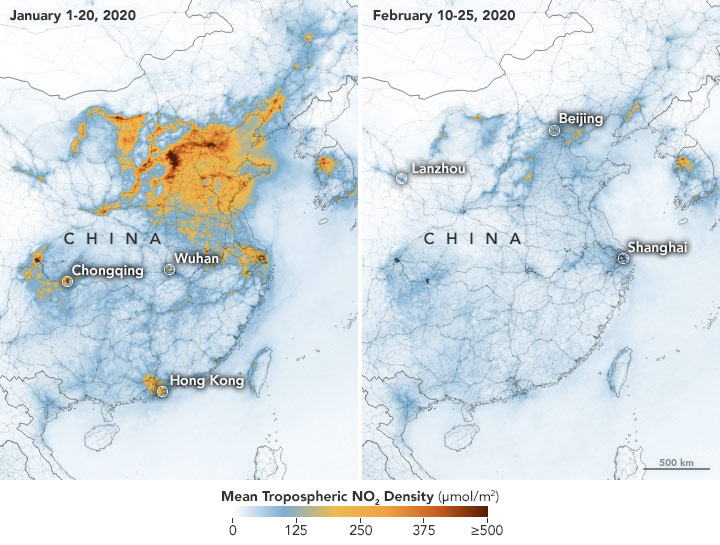 kideaz coronavirus ciel chine photo satellite nasa