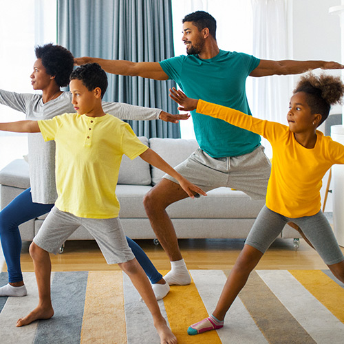 kideaz gym sport yoga etirements famille parents enfants maison