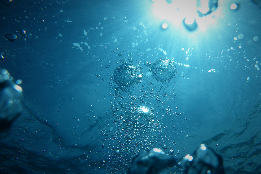 kideaz eau bulles bleu mer ocean