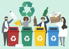 kideaz tri des dechets recyclage environnement illustration
