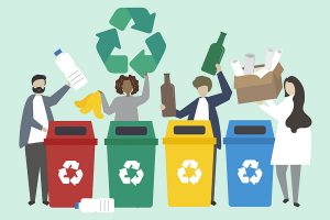 kideaz tri des dechets recyclage environnement illustration