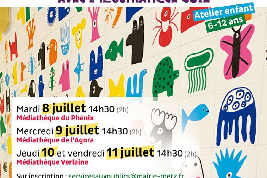 kideaz copyright event bibliotheques mediatheques de metz  fresque participative avec lillustratrice csil