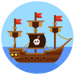 kideaz bateau pirate icone illustration fete enfant