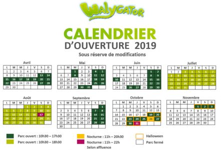 kideaz calendrier walygator park 2019