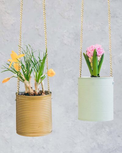 kideaz diy upcycling pot de fleurs suspendu herrletter