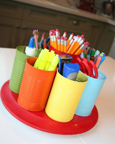 kideaz upcycling diy pots de crayon boites conserve